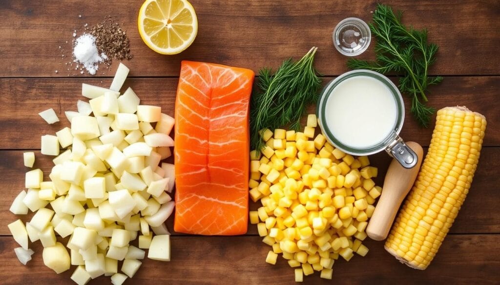 Salmon chowder ingredients Salmon chowder ingredients