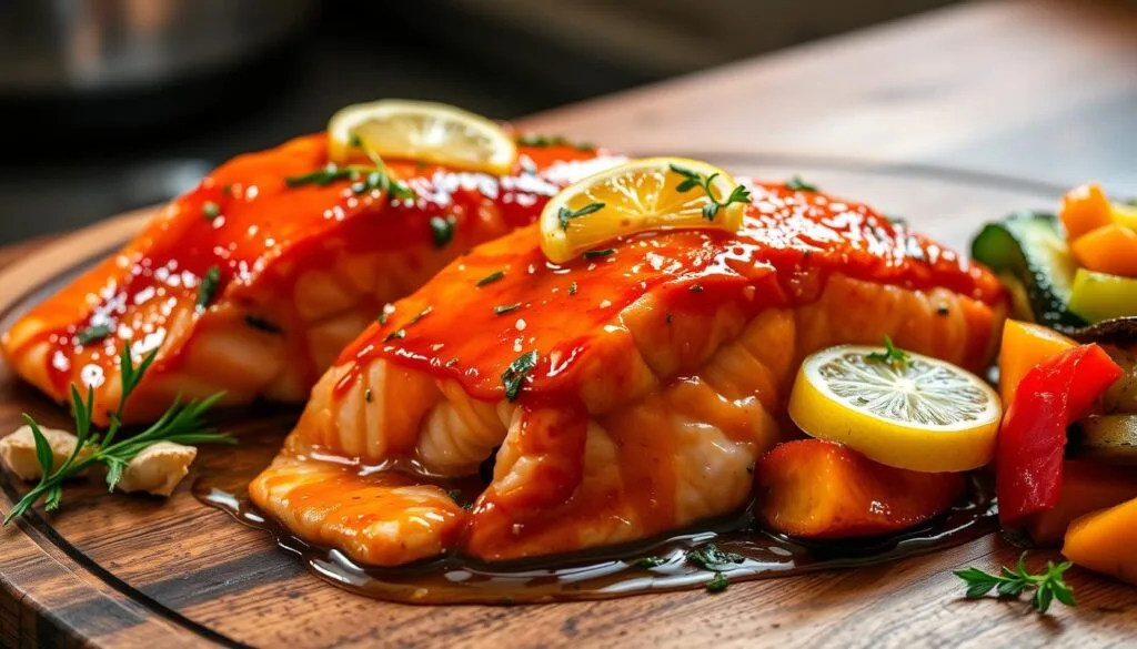 tender salmon fillets with honey glaze tender salmon fillets with honey glaze