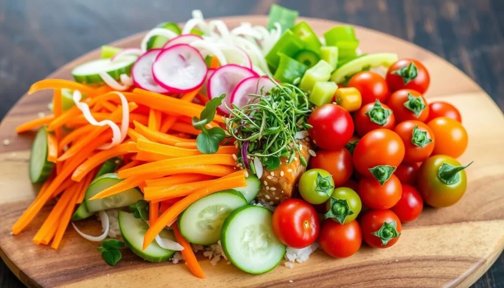 Fresh vegetable toppings Fresh vegetable toppings