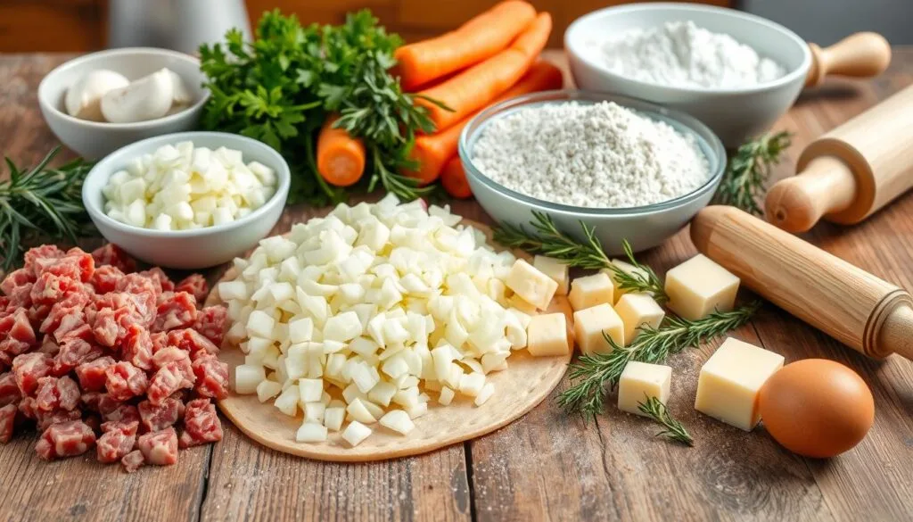 Ingredients for Beef Pastry Ingredients for Beef Pastry