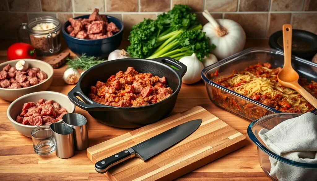 Kitchen Equipment for Beef Casserole Kitchen Equipment for Beef Casserole