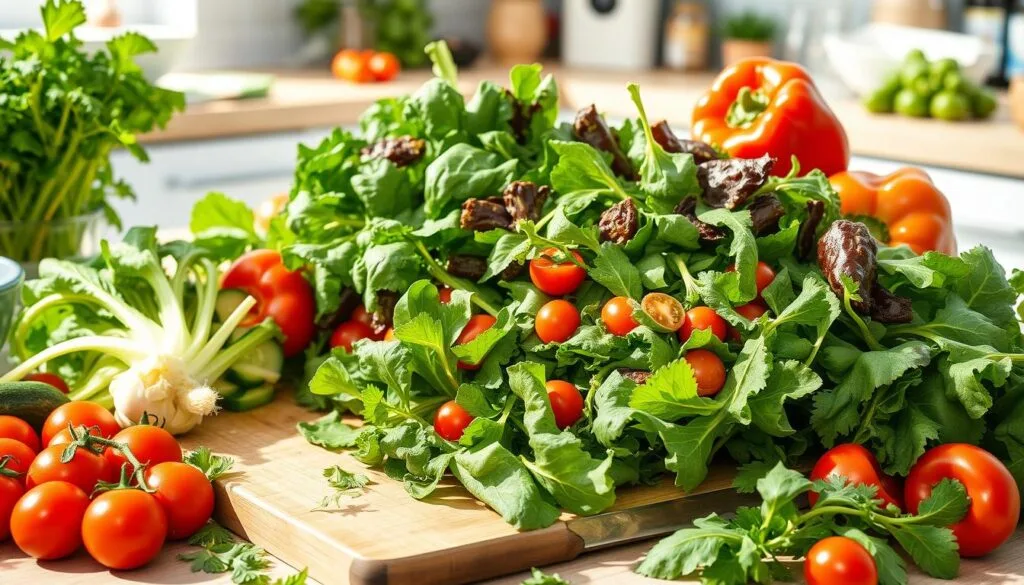 Mixed Green Salad Preparation Mixed Green Salad Preparation