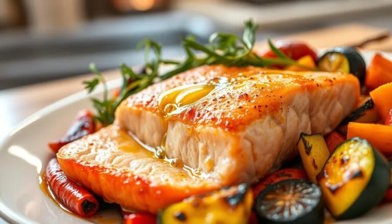 Salmon with roasted vegetables